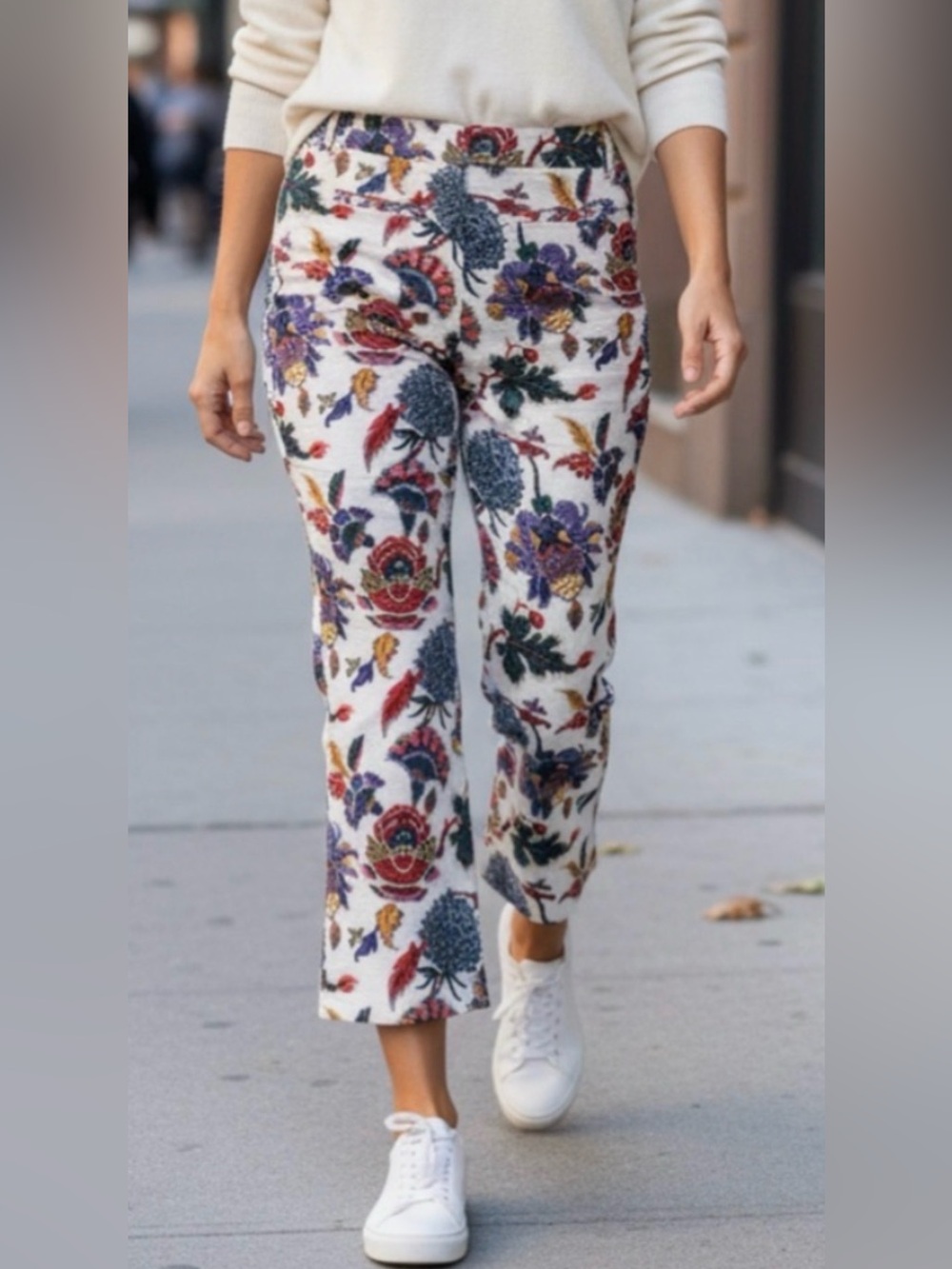 J. Crew Knockout Crop Pants | Size 8 | Paisley Floral Print